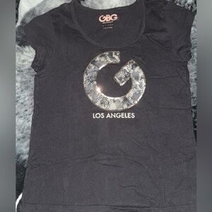 GBG Black T-Shirt with Snake Print Logo